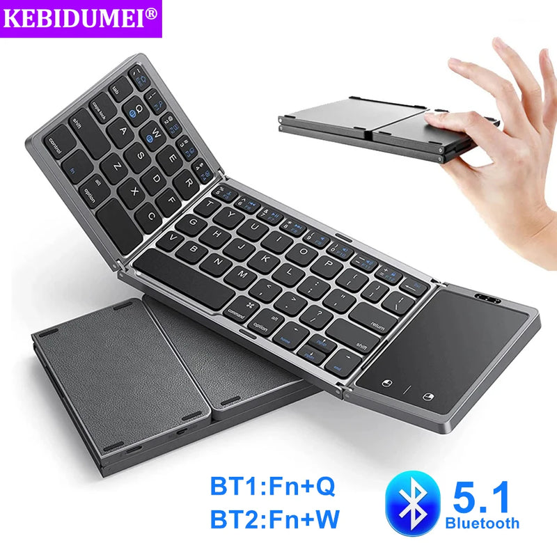 KeyFold 3 – Teclado Inalámbrico Plegable con Touchpad