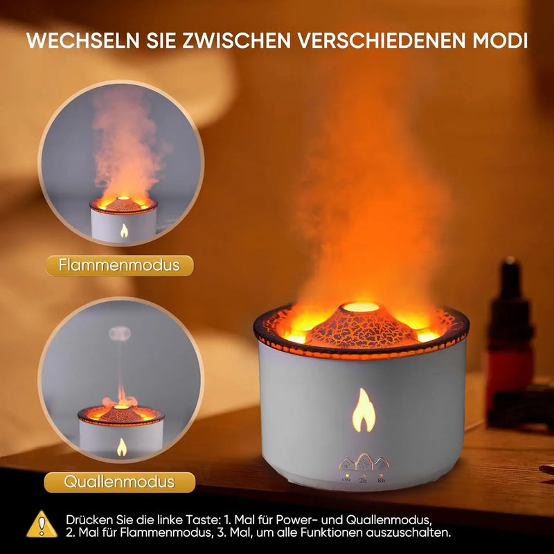 Humidificador y Difusor de Aceites Esenciales con Efecto Fuego