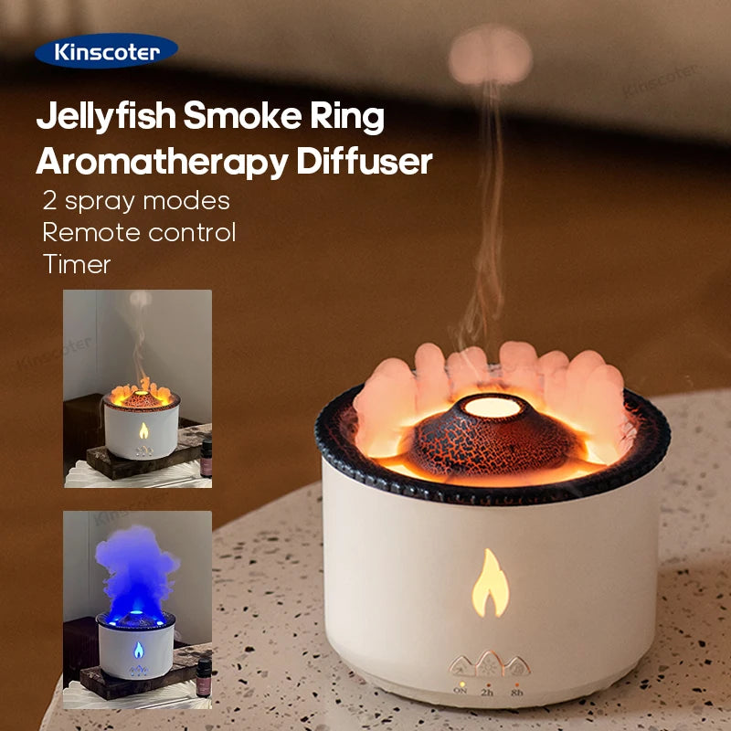 Humidificador y Difusor de Aceites Esenciales con Efecto Fuego