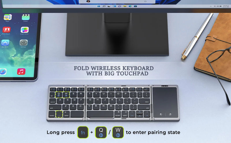 KeyFold 3 – Teclado Inalámbrico Plegable con Touchpad