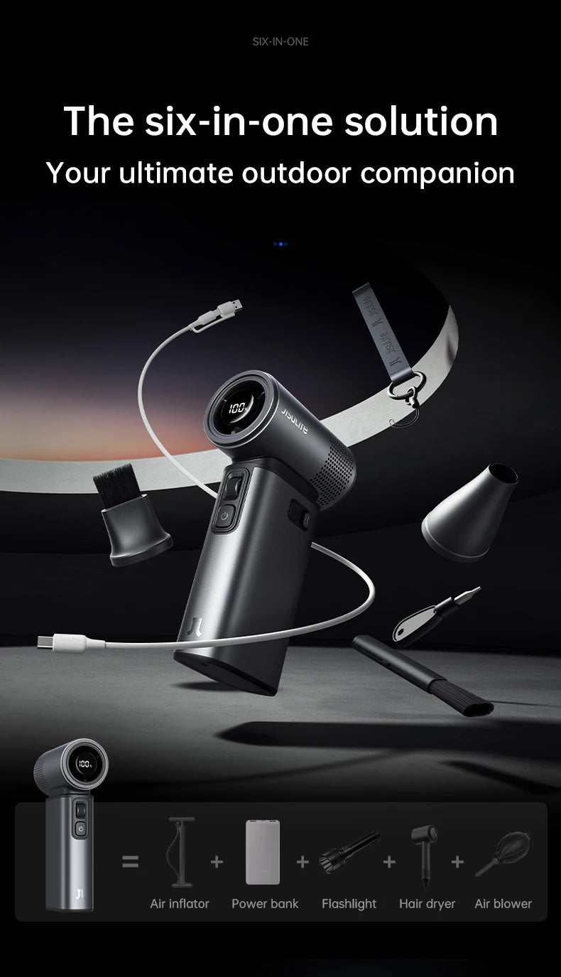 JISULIFE Handheld Fan Ultra 2, Powerful Turbo Jet Fan, 100 Speeds, 9000mAh Rechargeable Battery, LED Display, Outdoor Camping