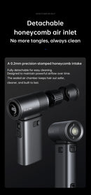 JISULIFE Handheld Fan Ultra 2, Powerful Turbo Jet Fan, 100 Speeds, 9000mAh Rechargeable Battery, LED Display, Outdoor Camping