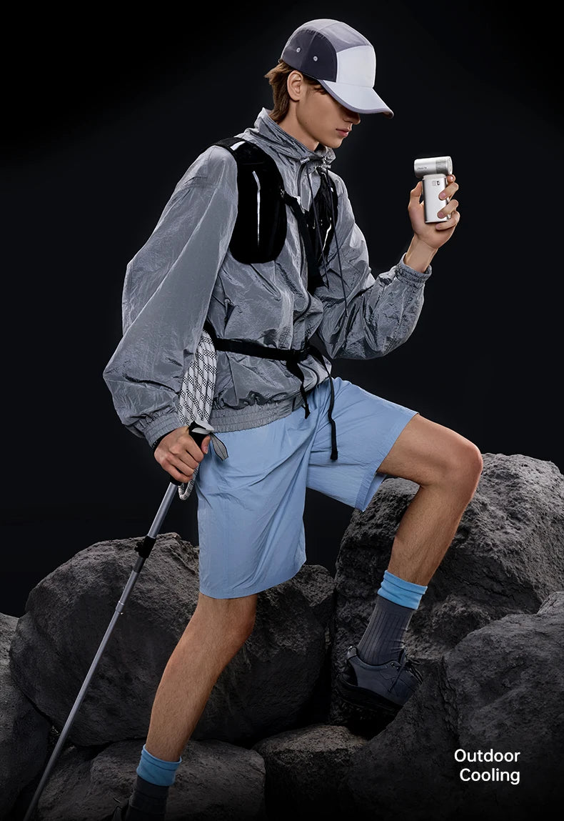 JISULIFE Handheld Fan Ultra 2, Powerful Turbo Jet Fan, 100 Speeds, 9000mAh Rechargeable Battery, LED Display, Outdoor Camping