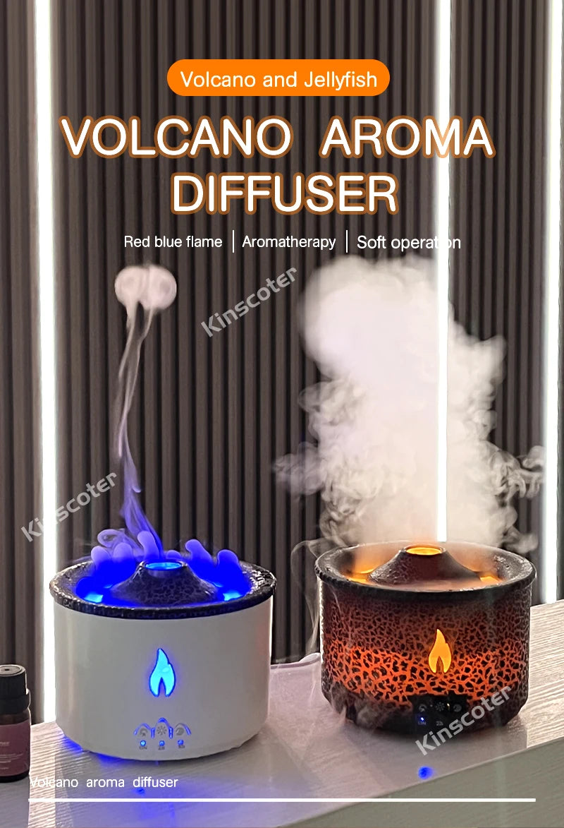 Humidificador y Difusor de Aceites Esenciales con Efecto Fuego
