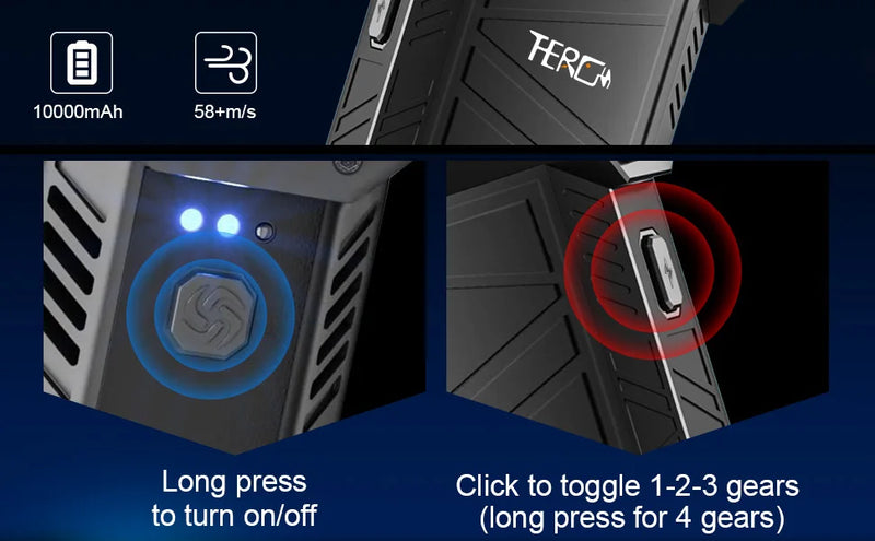 Updated X3Ultra Turbo Jet Fan,Mini Handheld 180000RPM Powerful Compressed air Duster for Car Dryer/PC/Home Cleaning-THERAGUN