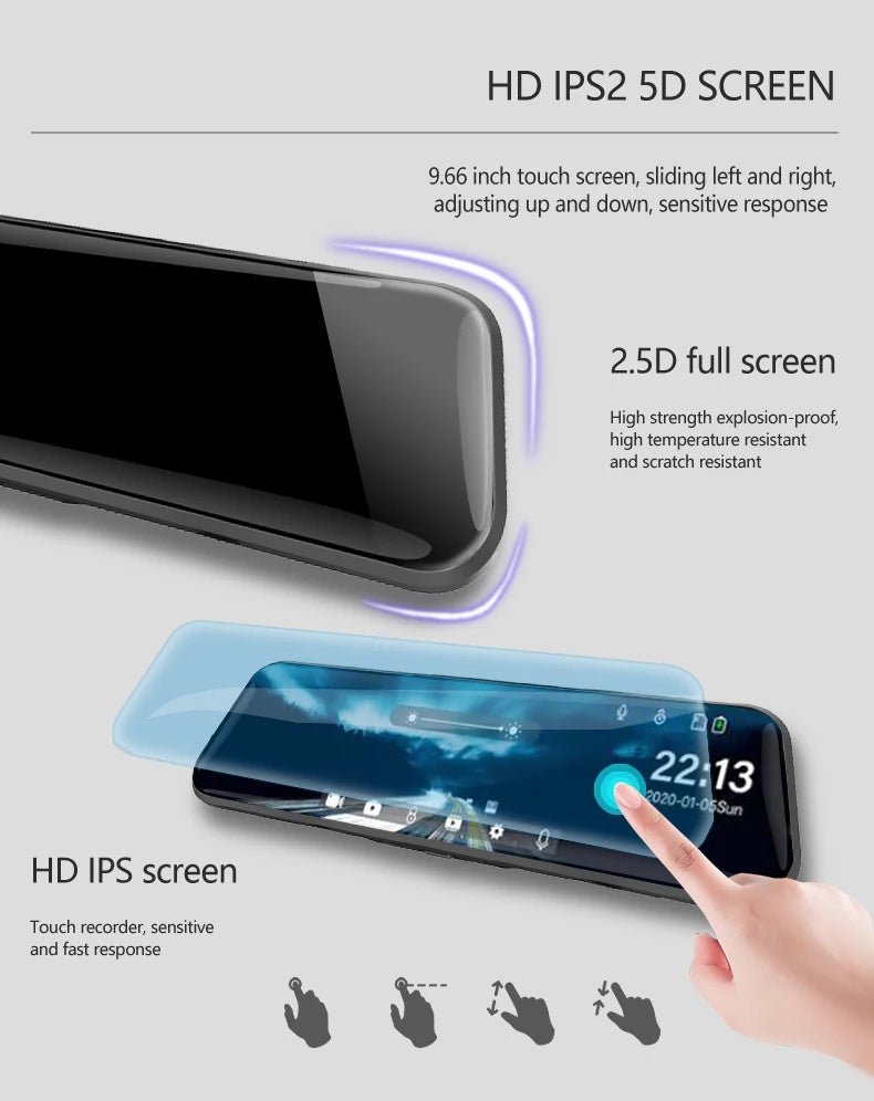 RoadView 10" Pro DVR Espejo