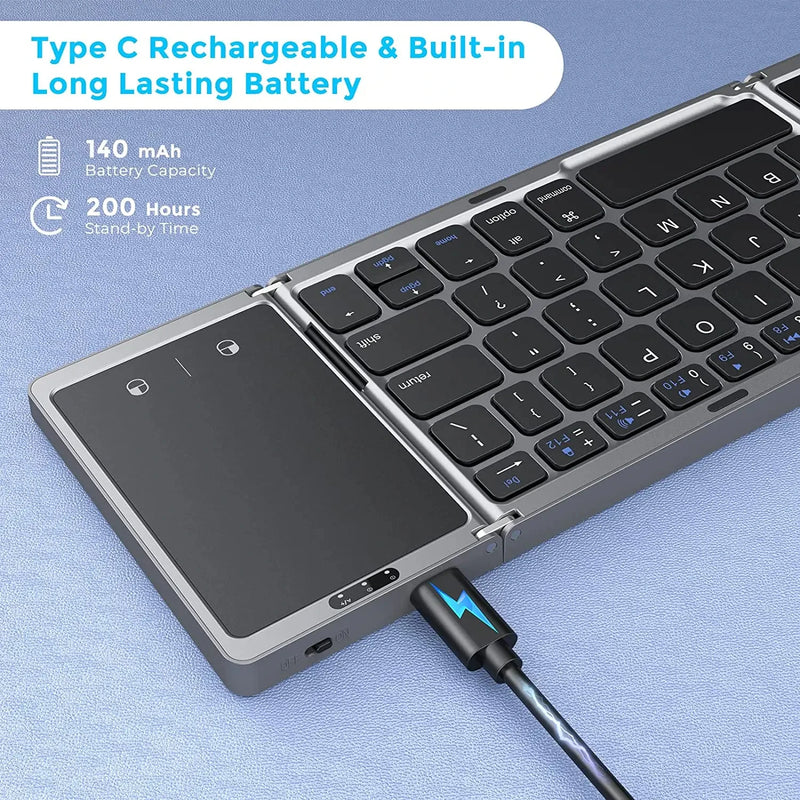 KeyFold 3 – Teclado Inalámbrico Plegable con Touchpad