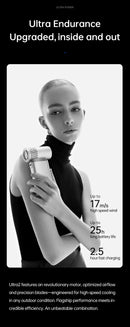 JISULIFE Handheld Fan Ultra 2, Powerful Turbo Jet Fan, 100 Speeds, 9000mAh Rechargeable Battery, LED Display, Outdoor Camping