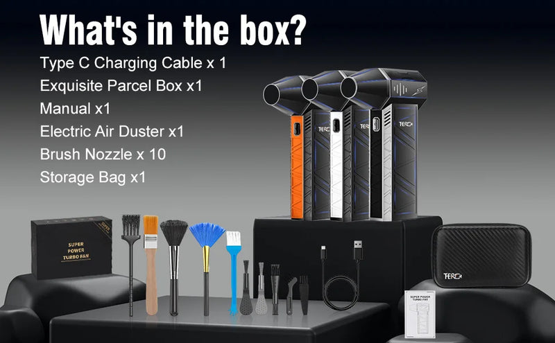 Updated X3Ultra Turbo Jet Fan,Mini Handheld 180000RPM Powerful Compressed air Duster for Car Dryer/PC/Home Cleaning-THERAGUN