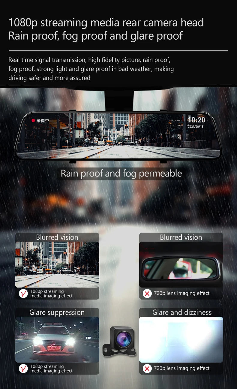 RoadView 10" Pro DVR Espejo