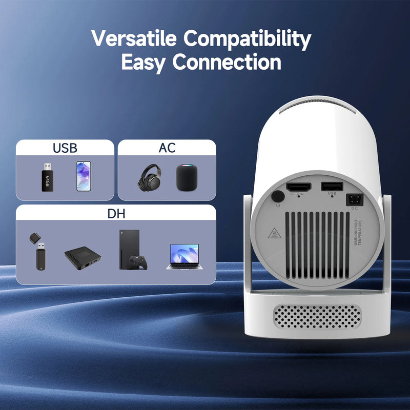 CineMax 4K – Proyector Portátil con WiFi 6 y Altavoz HiFi