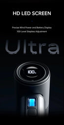 JISULIFE Handheld Fan Ultra 2, Powerful Turbo Jet Fan, 100 Speeds, 9000mAh Rechargeable Battery, LED Display, Outdoor Camping