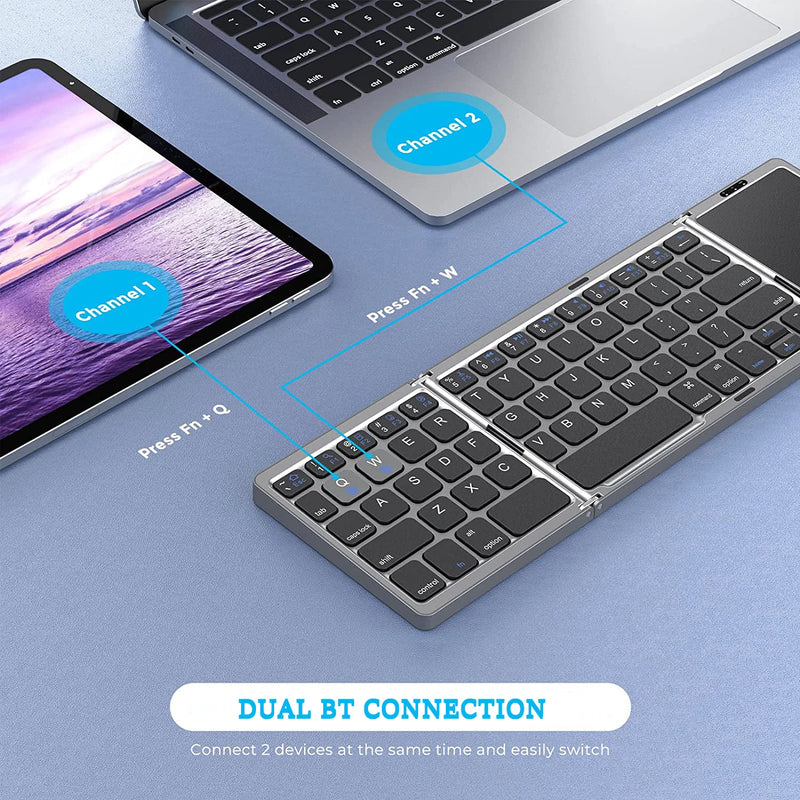 KeyFold 3 – Teclado Inalámbrico Plegable con Touchpad